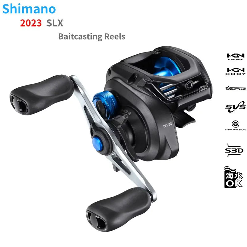 Shimano SLX A 2023 - 150 151 150HG 151HG 150XG 151XG, reel baitcast de perfil bajo para agua salada con bobina Magnumlite