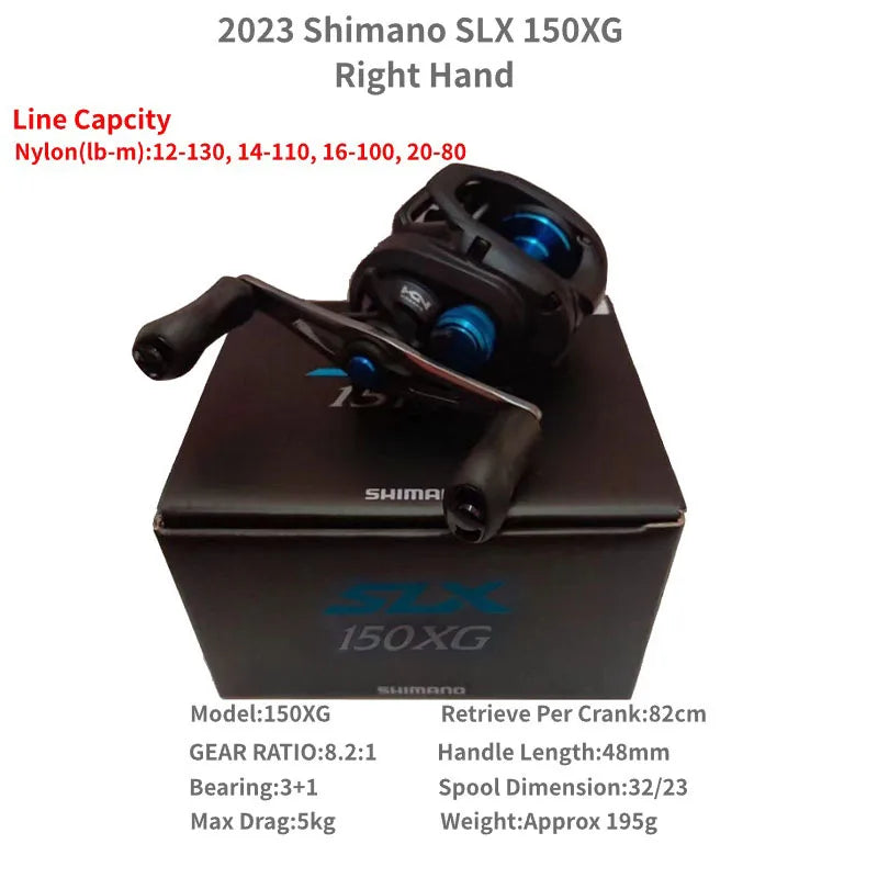 Shimano SLX A 2023 - 150 151 150HG 151HG 150XG 151XG, reel baitcast de perfil bajo para agua salada con bobina Magnumlite