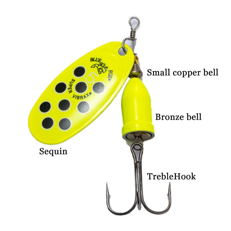 Señuelos de Pesca de Metal FT 1#-5# (5g 6g 8g 10g 16g) - Spinner Bait con anzuelo triple de alta calidad para lucio