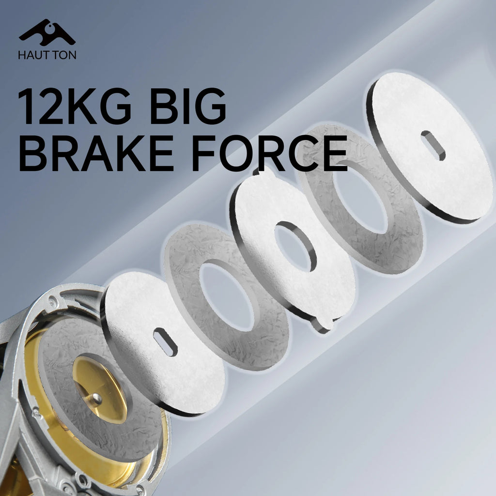 HAUT TON YL200 Reel Baitcasting de Metal, relación 6.3:1 alta velocidad, arrastre máximo 12 kg, perfecto para pesca en agua dulce y salada