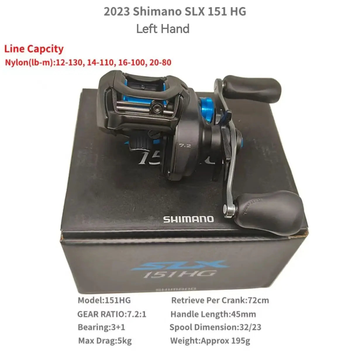 Shimano SLX A 2023 - 150 151 150HG 151HG 150XG 151XG, reel baitcast de perfil bajo para agua salada con bobina Magnumlite