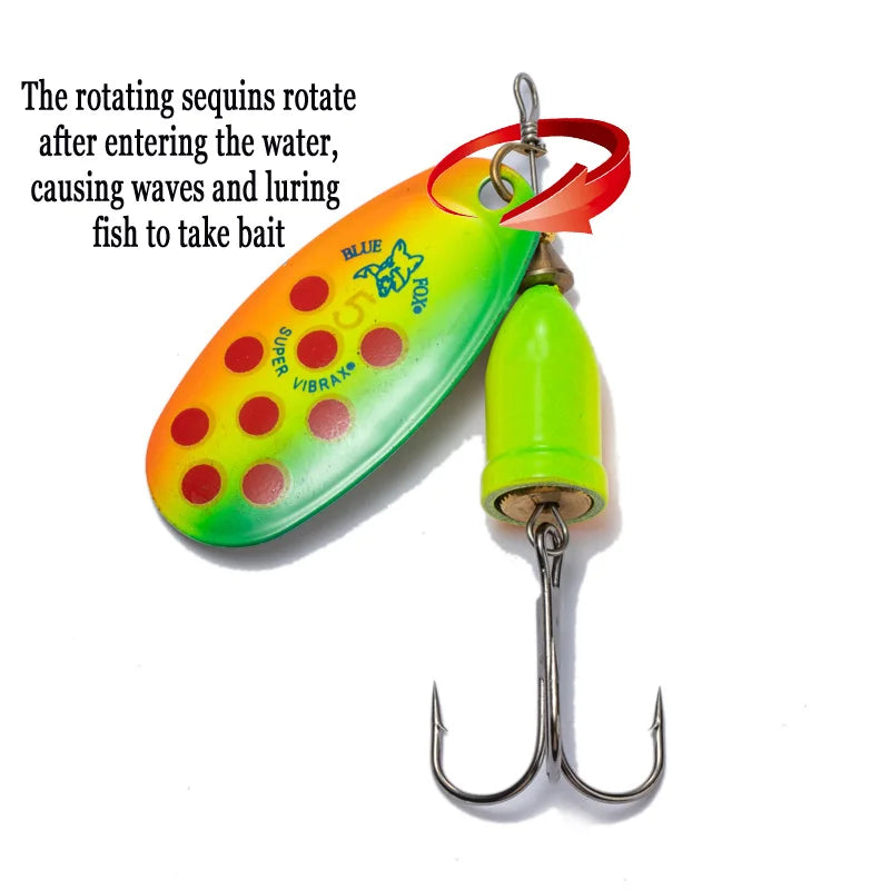 Señuelos de Pesca de Metal FT 1#-5# (5g 6g 8g 10g 16g) - Spinner Bait con anzuelo triple de alta calidad para lucio