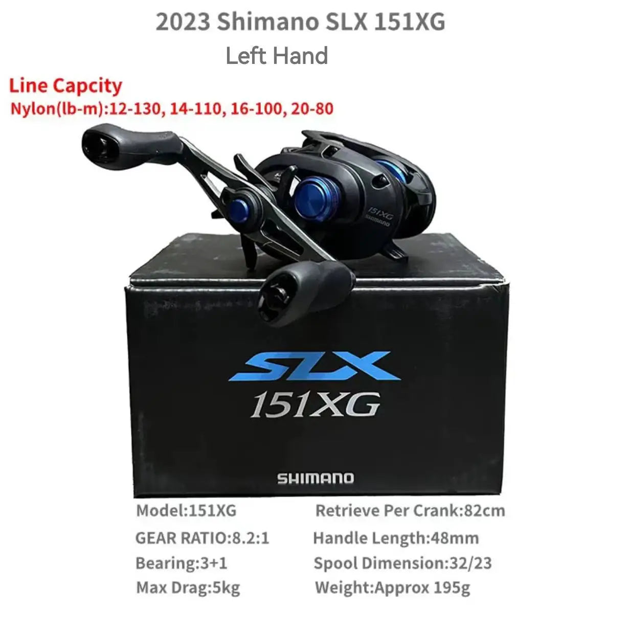 Shimano SLX A 2023 - 150 151 150HG 151HG 150XG 151XG, reel baitcast de perfil bajo para agua salada con bobina Magnumlite