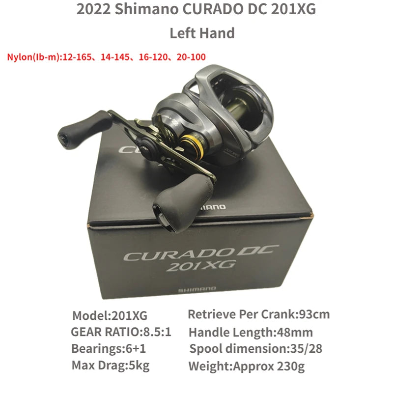 SHIMANO Curado DC 2022 200HG / 200XG / 201HG / 201XG, reel baitcast de perfil bajo para agua salada, relación 7.4:1 / 8.5:1